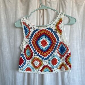 Altar'd State Multicolor Crochet Crop Top